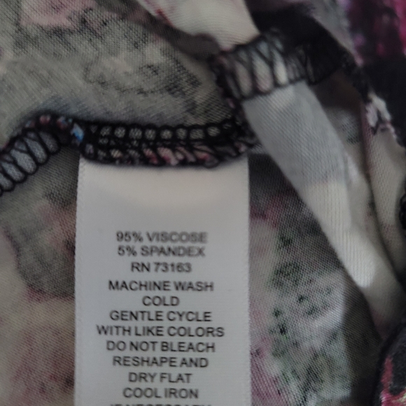 Cupio Women's Floral Print tie bell sleeves unique top fun bright Viscose soft - Picture 6 of 8